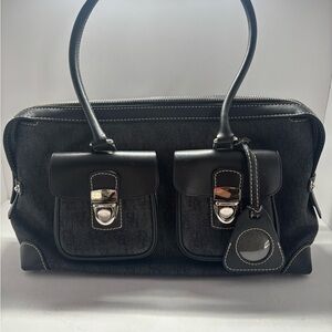 Dooney and Bourke Anniversary Signature Double Pocket Denim Satchel Bag